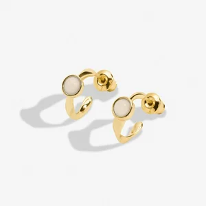 Joma 'Birthstone' Gold Plated Hoop Earrings - April - image 2