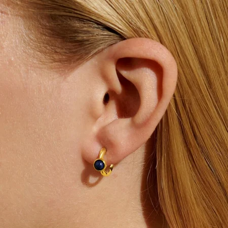 Joma 'Birthstone' Gold Plated Hoop Earrings - September - image 3